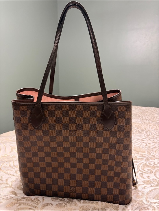 Louis Vuitton Handbags - Louis Vuitton Brown Checkered Tote with Pink Lining